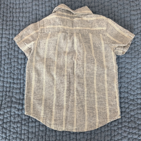 GAP Gray Striped Baby Button Down Shirt - Picture 2 of 4
